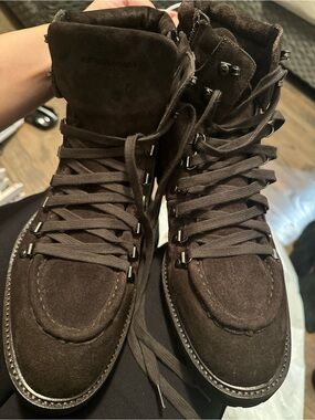 Aquatalia Men's Dark Brown Suede Chukka Boots
